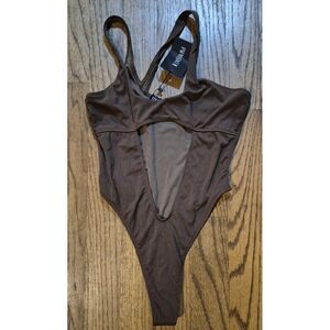 ICON Sexy One-piece High-cut Thong Bathingsuit Swimsuit Women's Size Large